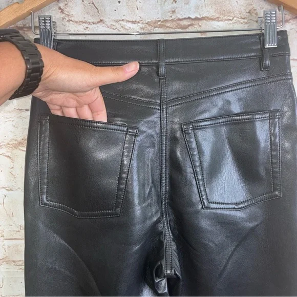 Aritzia Wilfred The Melina Pant in Black Faux Leather  Size 2 - Picture 8 of 9